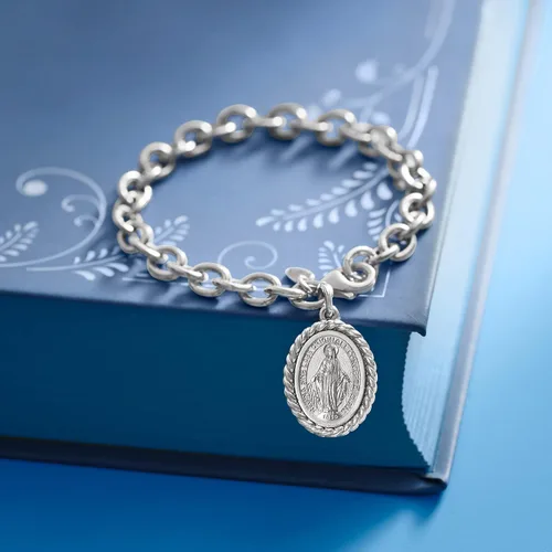 Vista 5 de Ross-Simons Pulsera italiana de plata de ley milagrosa, Plata de ley, no conocido