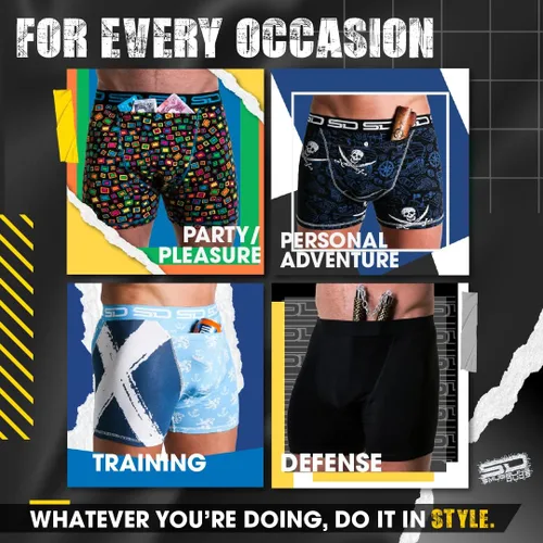 Vista 5 de Smuggling Duds Men's Boxer Brief Shorts - Pickpocket Proof Travel Secret Pocket Underwear