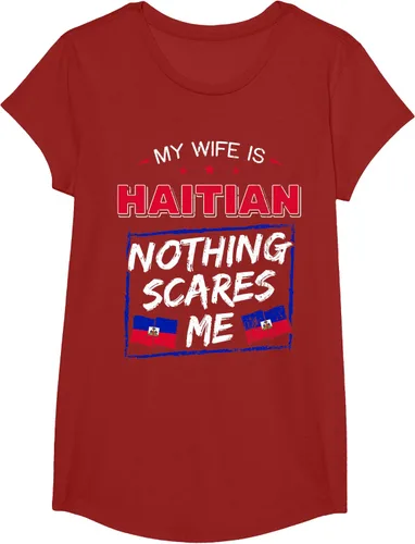 Vista 78 de My Wife Is Haitian Republic of Haiti Heritage Roots - Camiseta con bandera, Negro, S