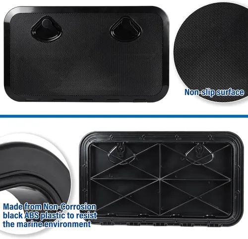 Vista 5 de NovelBee Escotilla de cubierta marina, tapa rectangular de 14 x 24 pulgadas para caravana marina RV