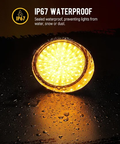 Vista 4 de Partsam 1 par de luces de circulación diurna de reemplazo para Freightliner Century 1996-2005, ámbar 61 LED/Lente transparente