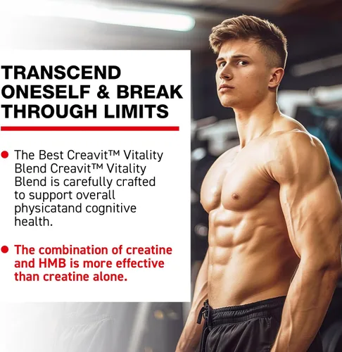 Vista 5 de Creatina HMB, creatina en polvo para hombres y mujeres, monohidrato de creatina micronizada para crecimiento muscular y recuperación y mayor fuerza