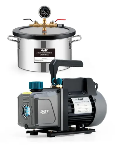 Vista 14 de OMT 5 Gal Vacuum Chamber & 3.5 CFM Pump Kit for Resin Degas, Blue Azul