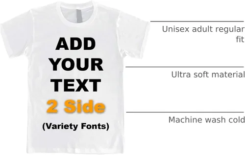 Vista 27 de Circular - Camisetas personalizadas en la parte delantera y trasera para añadir tu texto, ultra suaves, para hombres y mujeres, camiseta de algodón