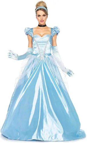 Vista 2 de Leg Avenue Disfraz clásico de princesa de Cenicienta para mujer, Azul Patchwork
