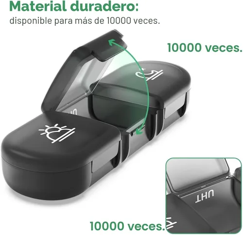 Vista 5 de PULIV Organizador semanal de píldoras 3 veces al día, pastillero portátil de viaje de 7 días con grandes contenedores de píldoras, estuche a prueba