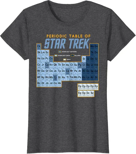 Vista 4 de Star Trek Camiseta de mesa periódica de la serie original, Negro, S