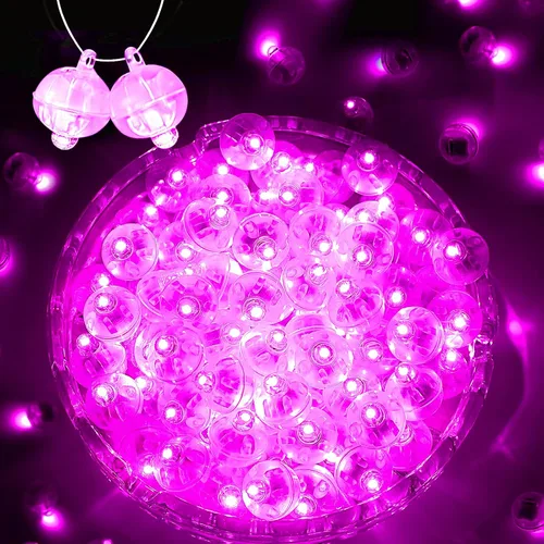 Vista 22 de 50 mini luces LED, globos de luz LED para decoraciones de fiesta, luces de fiesta de neón para linterna de papel, huevos de Pascua, fiesta de Rojo