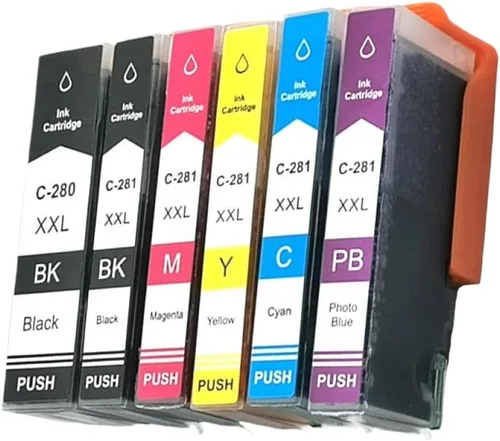 Vista 2 de Cartucho de tinta compatible para impresoras PGI-280 CLI-281 PGI280XXL CLI281XXL funciona con impresoras TR7520 TR8520 TS6120 TS8120 TS9120 TS8320