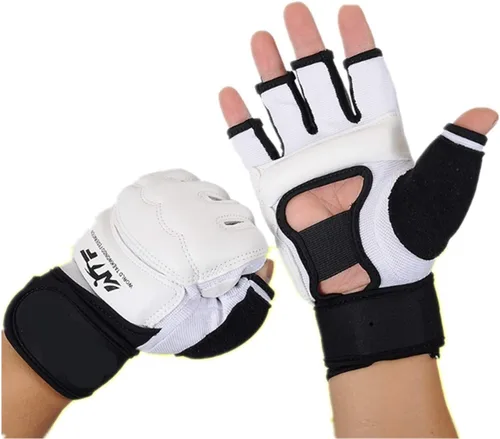 Vista 7 de Guantes de taekwondo para hombre y niños, saco de boxeo, artes marciales, artes marciales, artes marciales, lucha, grappling, Muay Thai, Negro