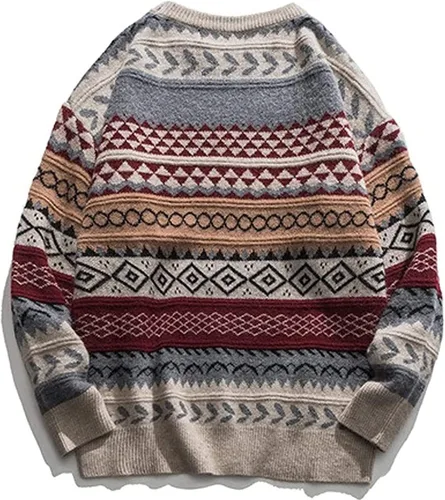 Vista 4 de Aelfric Eden Suéter de punto suave vintage de otoño para hombre de gran tamaño jersey casual