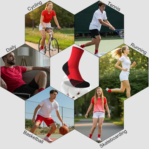 Vista 6 de HUSO Performance - Calcetines deportivos de compresión para hombre y mujer, 1,2,3,4,6 pares