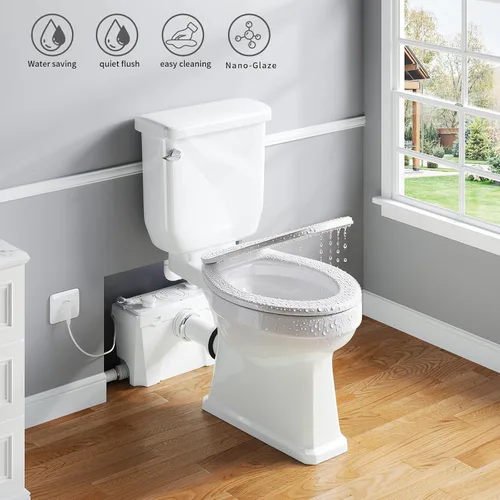 Vista 3 de Inodoro macerante con bomba, sistema de inodoro ascendente para baños de sótano