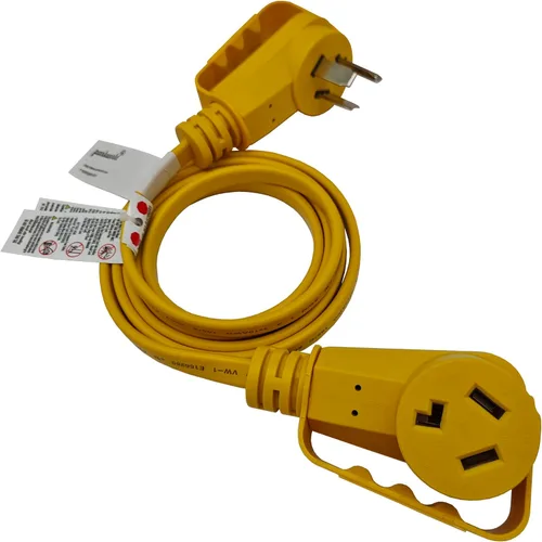 Vista 6 de Parkworld 64545 Cable de extensión EV, cable de extensión plano NEMA 10-30 de 3 clavijas, EV 10-30P a 10-30R, 30A, 125V/250V, 7500W (15FT)