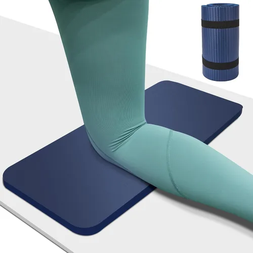 Vista 10 de Cojín de Rodillera para Yoga de 0.8 pulgadas (20mm) de Grosor Esterilla de Yoga con Correa de Transporte para Rodillas, Codos, Muñecas y Espalda sin