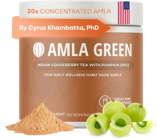 Vista 14 de Amla Powder & Immunity Blend Superfood Suplemento con saúco, 20 veces amla ultra concentrado, apoyo inmunológico, hecho con jengibre, canela, menta