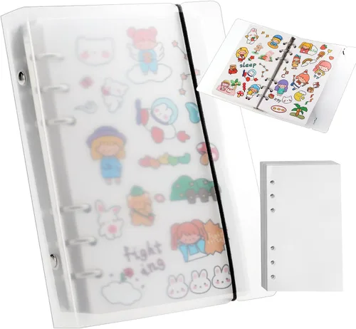 Vista 8 de Libro de calcomanías reutilizables - 100 hojas de álbum de recolección de calcomanías, A6