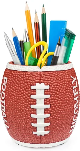 Vista 8 de Soporte para bolígrafos para suministros de escritorio, organizador de artículos esenciales para lápices de fútbol para el hogar, accesorios