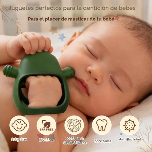 Vista 8 de Sonajero del bebé Juguetes de dentición de silicona Aguacate Mitten Baby Juguetes sensoriales para agarrar, masticar, chupar, necesidades auditivas