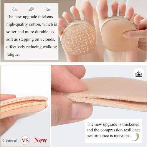 Vista 3 de Almohadillas invisibles de tela de panal transpirable, almohadillas metatarsianas gruesas y suaves para zapatos planos, tacones altos, prevención