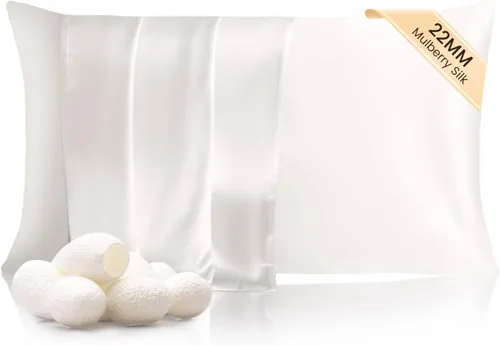 Vista 14 de THXSILK Funda de almohada de seda de 22 momme de seda de morera pura con cremallera oculta, funda de almohada suave y transpirable para cabello