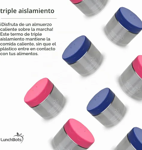 Vista 5 de LunchBots Termo térmico de acero inoxidable de 12 onzas de boca ancha – Termo aislado con tapa ventilada – Mantiene la comida caliente o fría