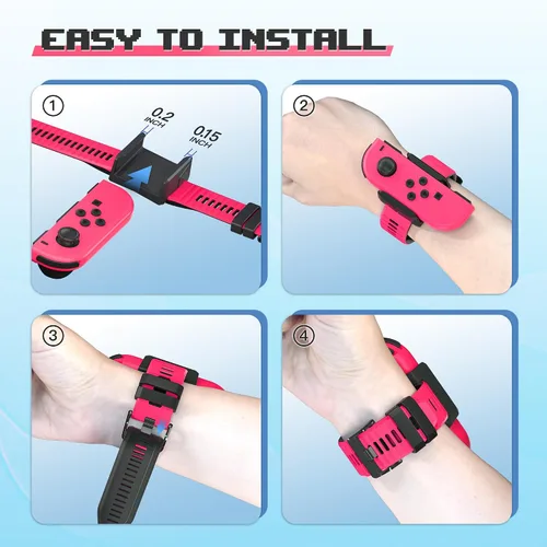 Vista 5 de RTTACRTT Silicone Wrist Bands for Just-Dance 2024 2023 2022 Switch and for Zumba Burn It Up, Soft Dance Strap Freely Adjustable for Joy Con & Switch