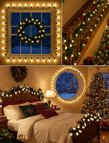 Vista 7 de Luces de Navidad blancas cálidas de 25 pies para exteriores, luces de Navidad blancas esmeriladas con 26 bombillas incandescentes (1 repuesto), luz