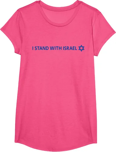 Vista 10 de I Stand With Israel Camiseta de la estrella judía de David de la bandera israelí, Blanco