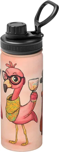 Vista 15 de Black Eagle - Hervidor de agua aislado de acero inoxidable Impresión divertida botella de agua aislada Ideal para deportes y viajes