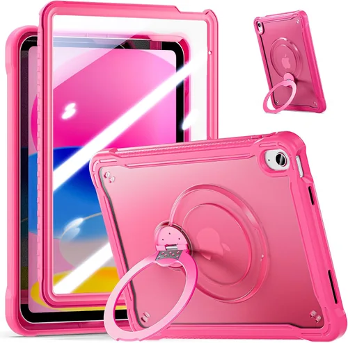 Vista 10 de Case for iPad A16 11th Generation 11-inch 2025 & iPad 10th Generation 10.9-inch 2022 with Screen Protector, 360° Rotating Kickstand Handle, Rugged