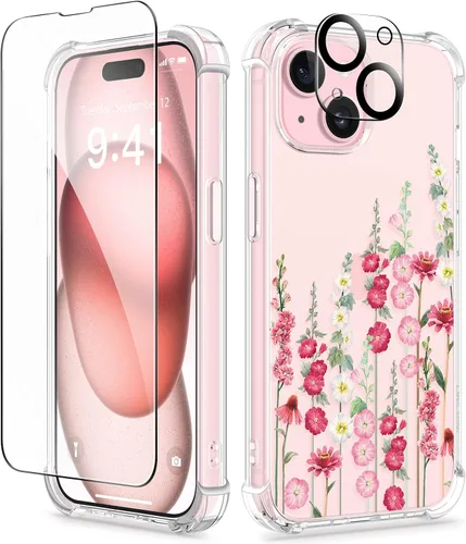 Vista 48 de GVIEWIN - Funda para iPhone 11 con protector de pantalla + protector de lente de cámara, cubierta protectora transparente suave de poliuretano