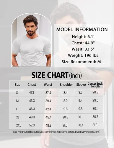Vista 6 de COOFANDY Camiseta hipster de manga corta para hombre, 2 unidades, para entrenamiento muscular, gimnasio, fisicoculturismo