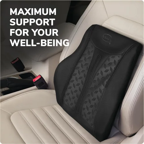 Vista 7 de Dr. Scholl's Max Support Cojín lumbar con infusión de carbón para automóvil, camión, SUV, color negro