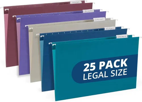 Vista 14 de Blue Summit - Carpetas colgantes de tamaño legal, carpetas de tamaño legal de 9.5 x 14.75 pulgadas, 25 archivos colgantes reforzados en varios