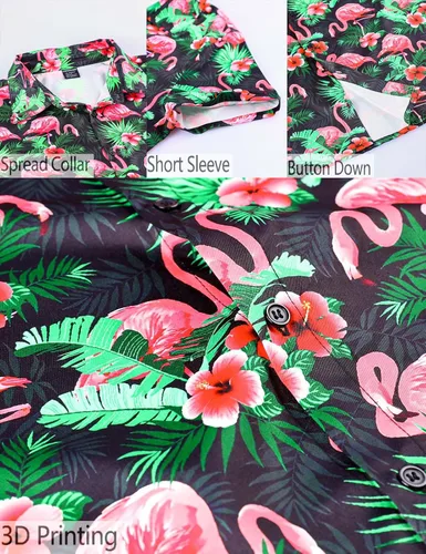Vista 6 de LINOCOUTON Camisas hawaianas casuales de manga corta con botones para hombre
