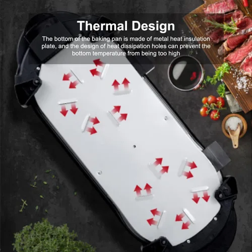 Vista 2 de Olla caliente de 27" con parrilla, parrilla eléctrica de barbacoa coreana de 2200W antiadherente para 2-12 personas, control de temperatura dual