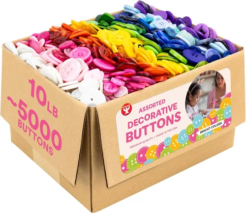 Vista 10 de 500 botones surtidos (aproximadamente) para manualidades – Contenedor a granel de 1 libra – Botones pequeños y grandes para coser, camisas, ropa