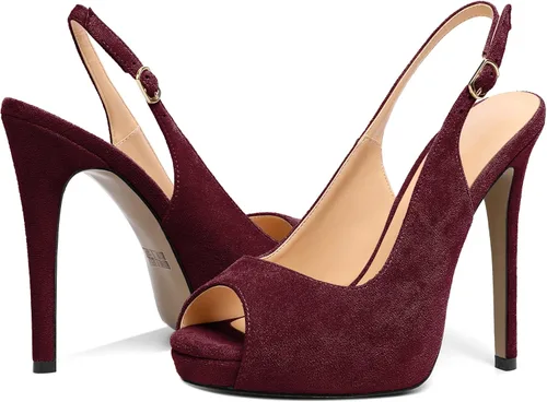 Vista 4 de YODEKS Zapatos de vestir de fiesta con tacón alto y plataforma para mujer