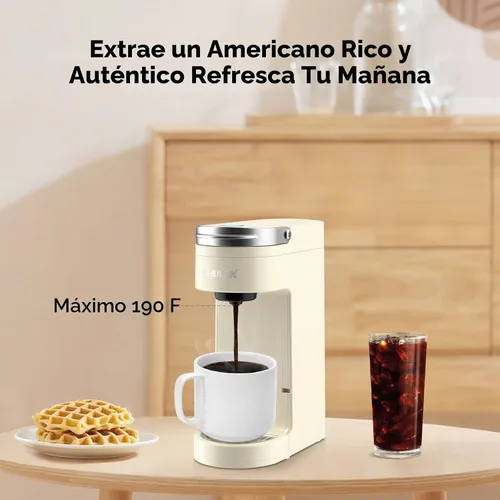 Vista 3 de CHULUX Cafetera compacta de una sola taza para cápsulas K Cup, apagado automático, color crema