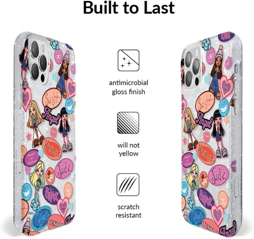 Vista 4 de VELVET CAVIAR Funda para iPhone 13 Pro Max, probada en caídas de 10 pies, purpurina transparente Bratz