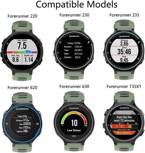 Vista 3 de ISABAKE Compatible Forerunner 735XT Band Soft Silicone Sport Watch Strap Pulseras para Forerunner 220 230 235 620 630 Approach S20 S5 S6