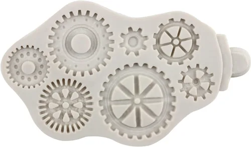 Vista 7 de Sijiangmold Juego de 4 moldes de silicona Steampunk Gear Fondant