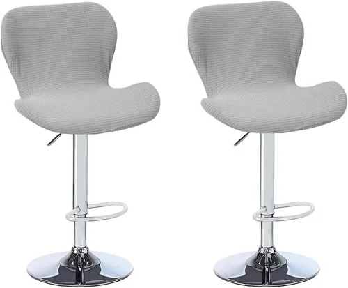 Vista 25 de Juego de 2 fundas para sillas de bar de altura de mostrador, fundas elásticas para taburetes de bar giratorios de jacquard, fundas protectoras