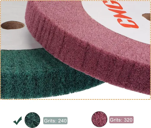 Vista 4 de uxcell 5.906 in x 0.984 in 240 Grit No Tejido Pulido Bruñido Rueda de Alambre de Nylon Dibujo Abrasivo Flap Rueda para Acero Inoxidable Cobre Verde