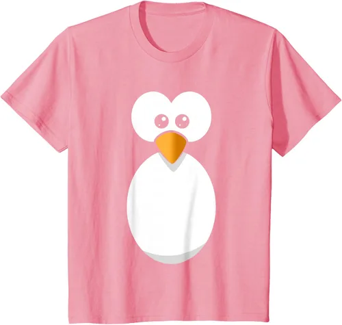 Vista 82 de Camiseta divertida con diseño de cara de pingüino o disfraz fácil, color negro, talla S