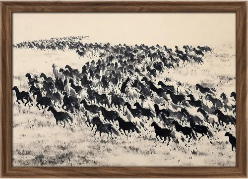 Vista 98 de MUDECOR Lienzo enmarcado prémium para pared, pinos nevados en bosque de invierno, ilustraciones modernas, arte contemporáneo, escénico, divertido