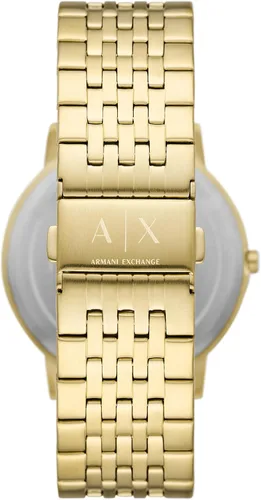Vista 3 de Armani Exchange Reloj de pulsera de acero inoxidable con dos manecillas en tono dorado para hombre (Modelo AX2871), Oro