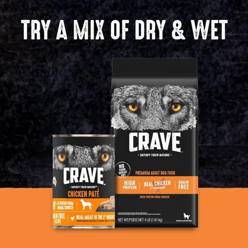 Vista 10 de Crave Comida con proteína para perros, libre de granos, adulto 34% protein, real animal protein, no by-product meal, no corn, wheat, soy,