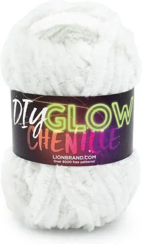 Vista 11 de Lion Brand Yarn Chenilla Resplandeciente DIY, Hilo Grueso, Glow Worm, 1 Paquete Gusano resplandor